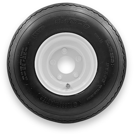 Rubbermaster - Steel Master Rubbermaster 5.70-8 4 Ply Highway Rib Tire and 5 on 4.5 Stamped Wheel Assembly 598945